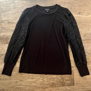 The Limited Black Lace Sleeved Top